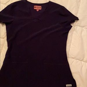 Med Couture scrub top, 3 pocket, purple
